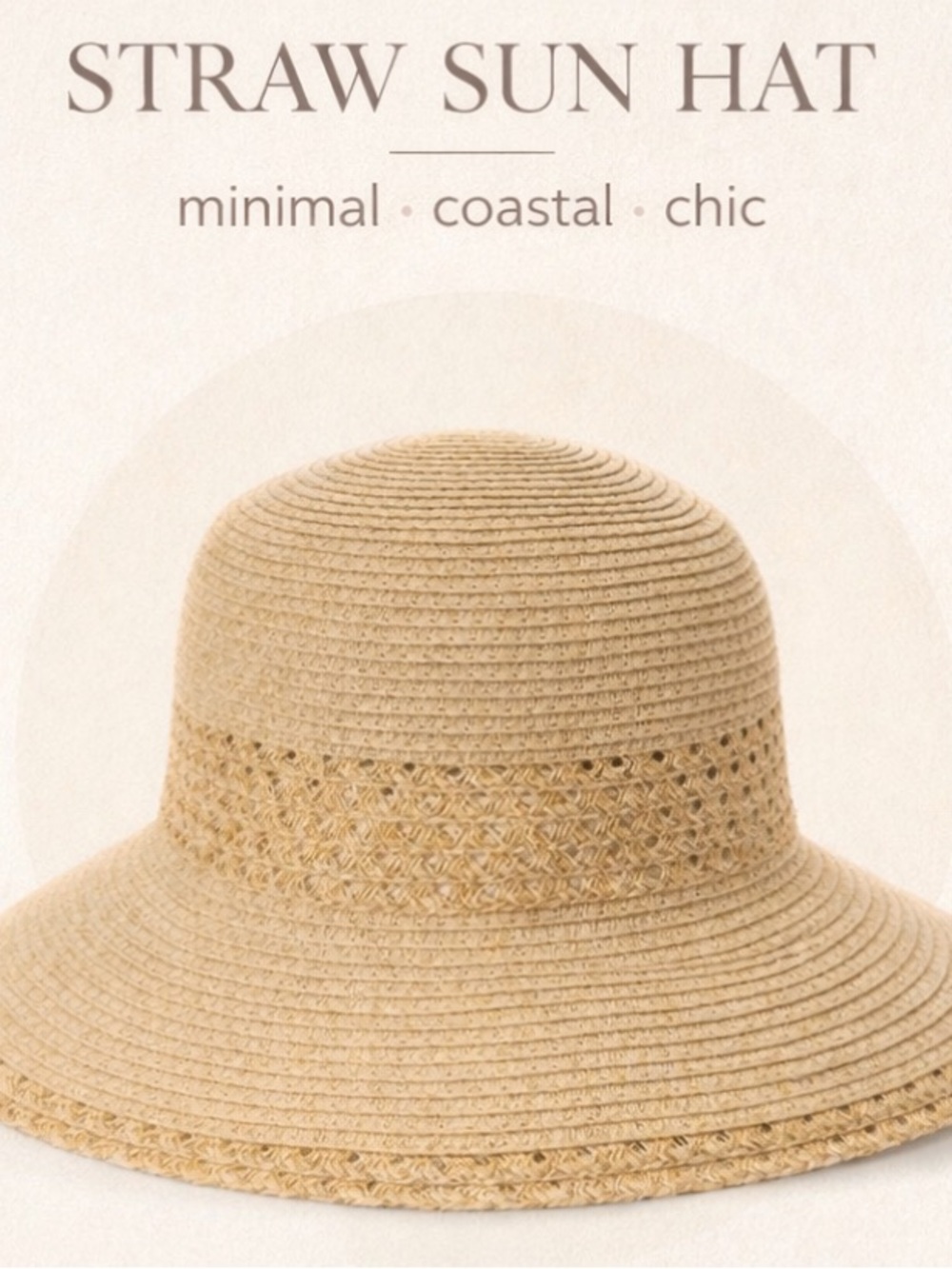 Giani Bernini Cloche Natural Woven Straw Sun Hat OS Paper Straw Vacation Beach